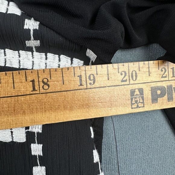 John Mark Top Women Small Black Anastasia Embroidered Aztec Geometric Blouse NEW - Picture 10 of 16